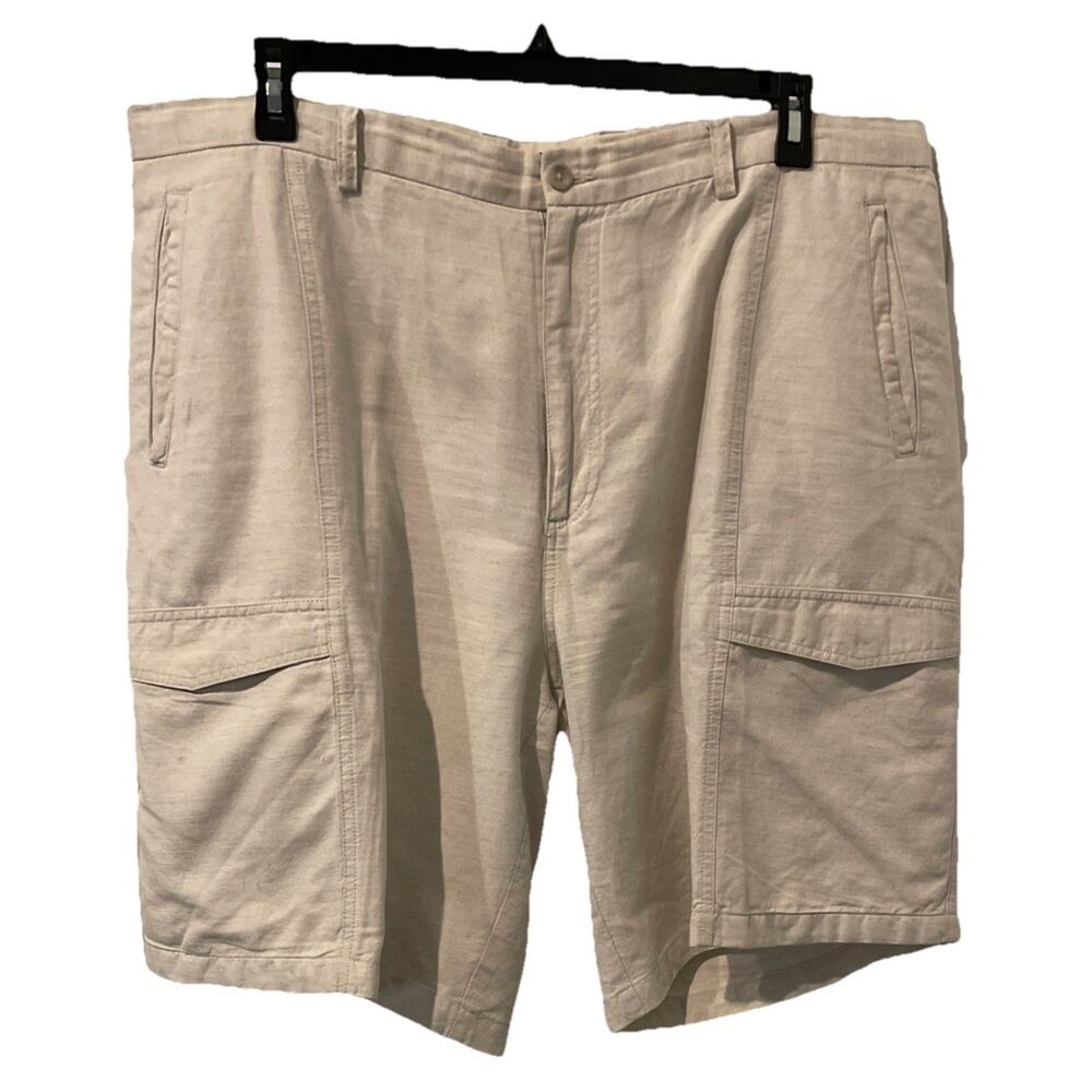 Paradise Shores Linen Blend Shorts Men’s Size 42 Beige Bermuda Golf Cruise